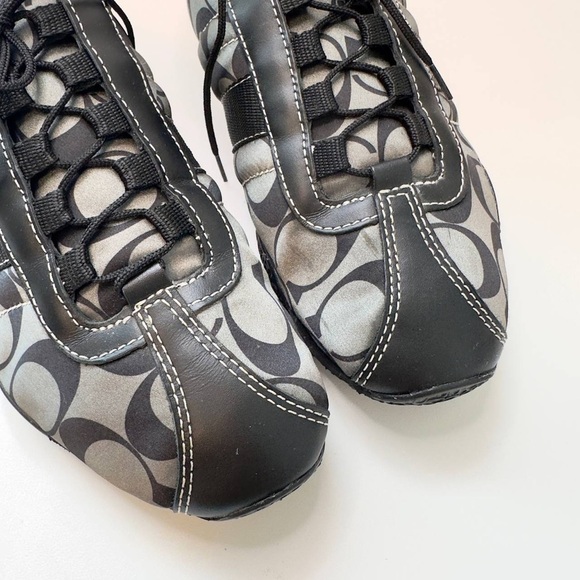 Coach Kirby Q999 Women’s Sneakers – Size 6.5M – Black Signature Logo - Picture 4 of 10